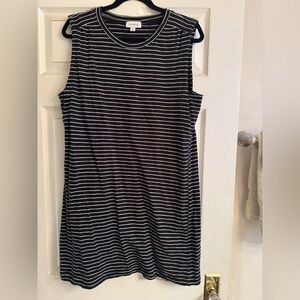 Evereve Black and White Striped Mini Dress